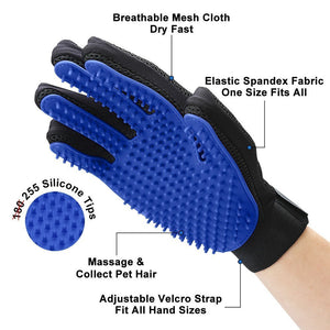 Pet Efficient Pet Hair Remover Mitt Enhanced Five Finger Design Perfect for Dog Cat Long Short Fur