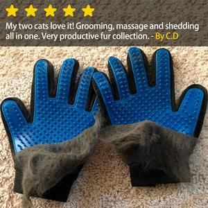 Pet Efficient Pet Hair Remover Mitt Enhanced Five Finger Design Perfect for Dog Cat Long Short Fur