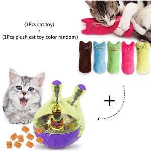 YVYOO  Interactive Cat Toy IQ Treat Ball Smarter Pet Toys Food Ball Food Dispenser For Cats Playing Training Pet supplies D10