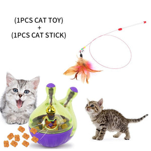 YVYOO  Interactive Cat Toy IQ Treat Ball Smarter Pet Toys Food Ball Food Dispenser For Cats Playing Training Pet supplies D10