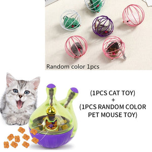 YVYOO  Interactive Cat Toy IQ Treat Ball Smarter Pet Toys Food Ball Food Dispenser For Cats Playing Training Pet supplies D10