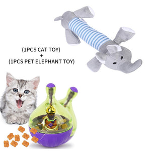 YVYOO  Interactive Cat Toy IQ Treat Ball Smarter Pet Toys Food Ball Food Dispenser For Cats Playing Training Pet supplies D10