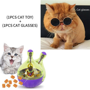 YVYOO  Interactive Cat Toy IQ Treat Ball Smarter Pet Toys Food Ball Food Dispenser For Cats Playing Training Pet supplies D10