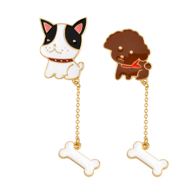 Miss Zoe 2~8pcs/set Cat Dog Hippo Kitten Puppy Totoro Brooch Button Pins Denim Jacket Pin Badge Animal Jewelry Gift for Kids