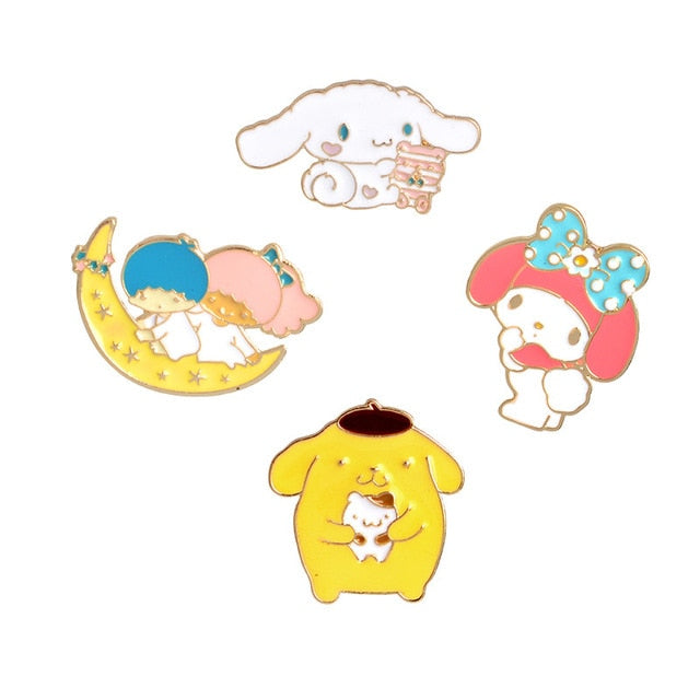 Miss Zoe 2~8pcs/set Cat Dog Hippo Kitten Puppy Totoro Brooch Button Pins Denim Jacket Pin Badge Animal Jewelry Gift for Kids