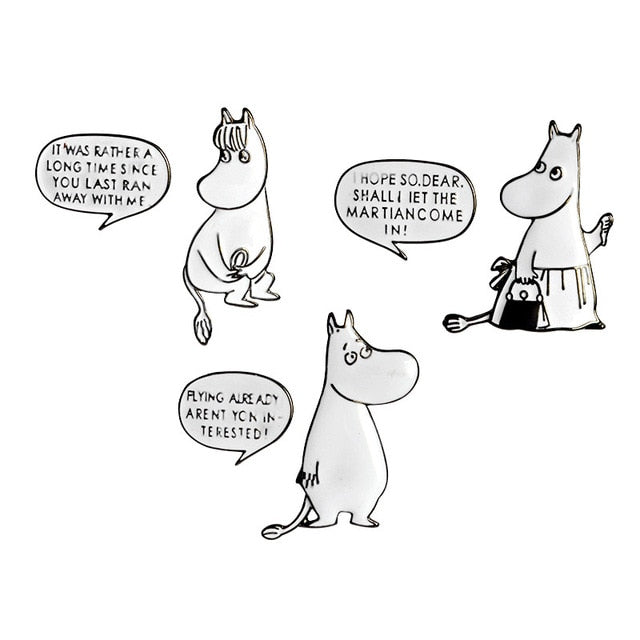 Miss Zoe 2~8pcs/set Cat Dog Hippo Kitten Puppy Totoro Brooch Button Pins Denim Jacket Pin Badge Animal Jewelry Gift for Kids