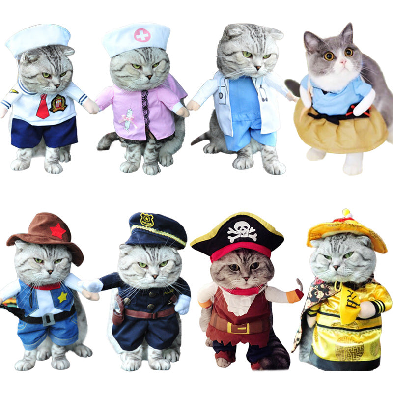 Funny Cat Clothes Pirate Suit Clothes For Cat Costume Clothing Corsair Halloween Clothes Dressing Up Cat Party Costume Suit 31A1