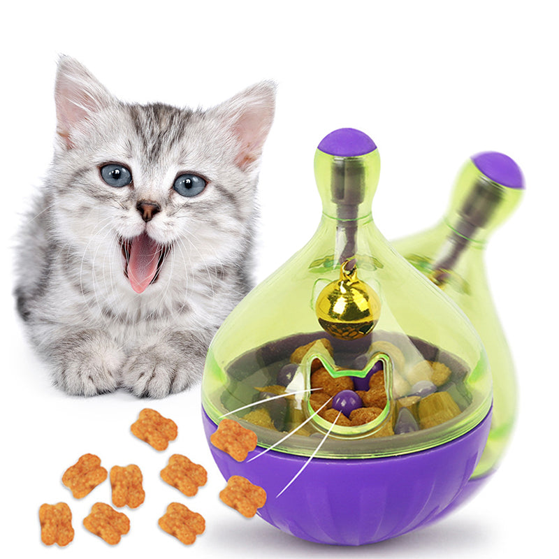 YVYOO  Interactive Cat Toy IQ Treat Ball Smarter Pet Toys Food Ball Food Dispenser For Cats Playing Training Pet supplies D10