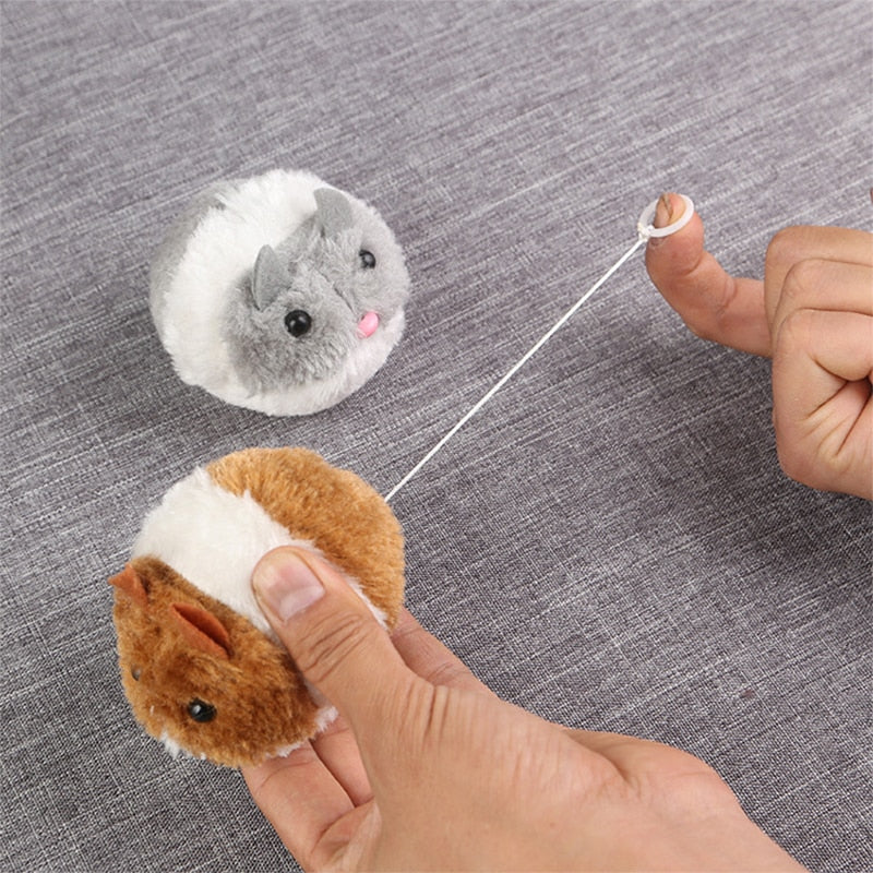 New 1PC cute cat toy plush fur toy shake movement mouse pet Kitten funny movement rat Little interactive bite toy