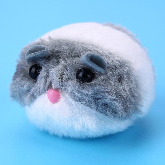 New 1PC cute cat toy plush fur toy shake movement mouse pet Kitten funny movement rat Little interactive bite toy