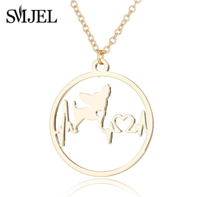 SMJEL New Cute Chihuahua Pet Pendant Necklace Love My Pet Animal Dog Necklace Choker Ketting Jewelry