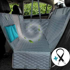Dog Car Seat View Mesh Waterproof Pet Car Rear SeatBack Mat Hammock Cushion Protector Zipper Pockets