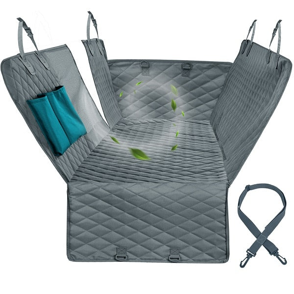 Dog Car Seat View Mesh Waterproof Pet Car Rear SeatBack Mat Hammock Cushion Protector Zipper Pockets