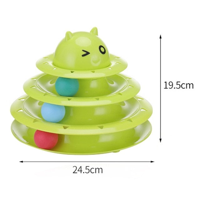 Funny Cat Pet Toy Cat Toys Intelligence Triple Play Disc Cat Toy Balls Cat Crazy Ball Disk Interactive Toy for IQ Traning