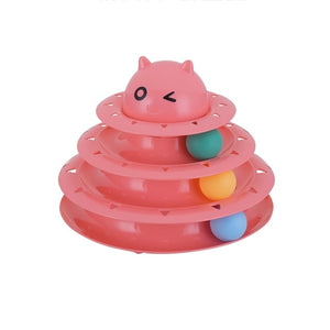 Funny Cat Pet Toy Cat Toys Intelligence Triple Play Disc Cat Toy Balls Cat Crazy Ball Disk Interactive Toy for IQ Traning