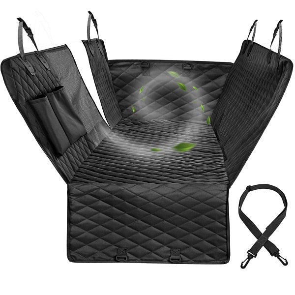Dog Car Seat View Mesh Waterproof Pet Car Rear SeatBack Mat Hammock Cushion Protector Zipper Pockets