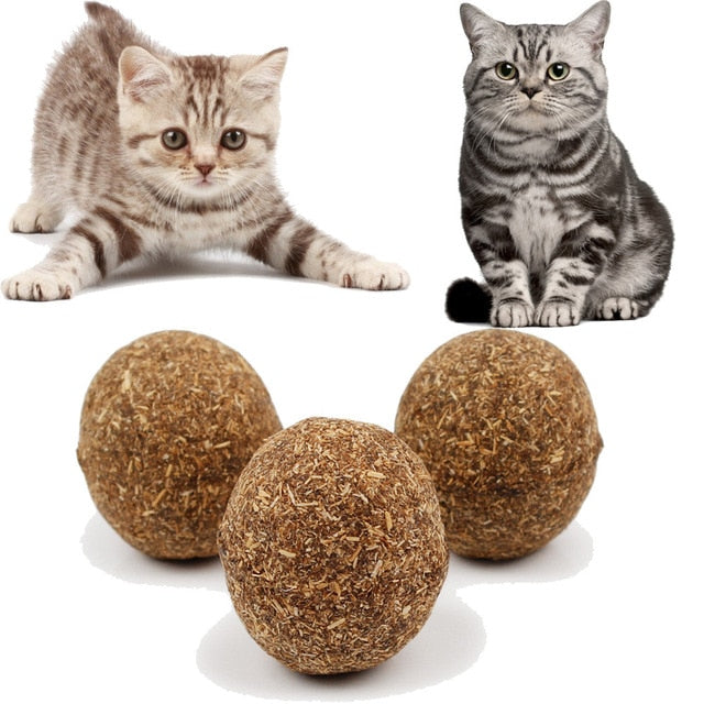 Interactive Cat Toys Cats Kitten Pet Ball Toy Natural Catnip Funny Playing Catch Teaser Chewing Chat