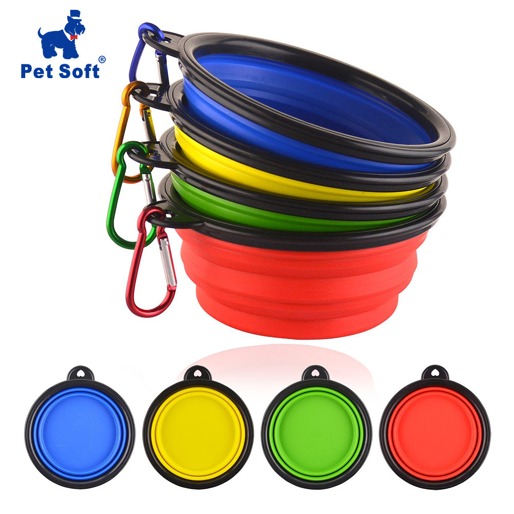 Pet Soft Dog Bowl Folding Silicone Bowl For Dog Collapsible Dog Bowl for Pet Cat Food Water Feeding