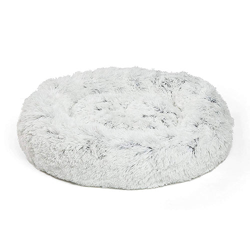 Warm Fleece Dog Bed 5 Sizes Round Lounger Cushion Small Medium Large Dogs Cat Winter Kennel